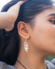 Persian Calligraphy Earring 'Vatan' Silver Gold plated and Brass, All handmade