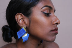 Joy Earrings Navy Blue (Larg size)