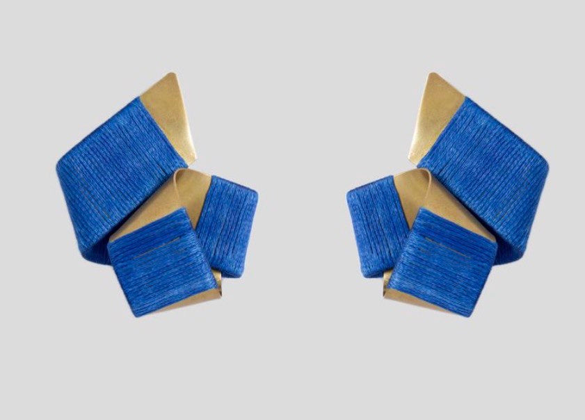 Joy Earrings Navy Blue (Larg size)