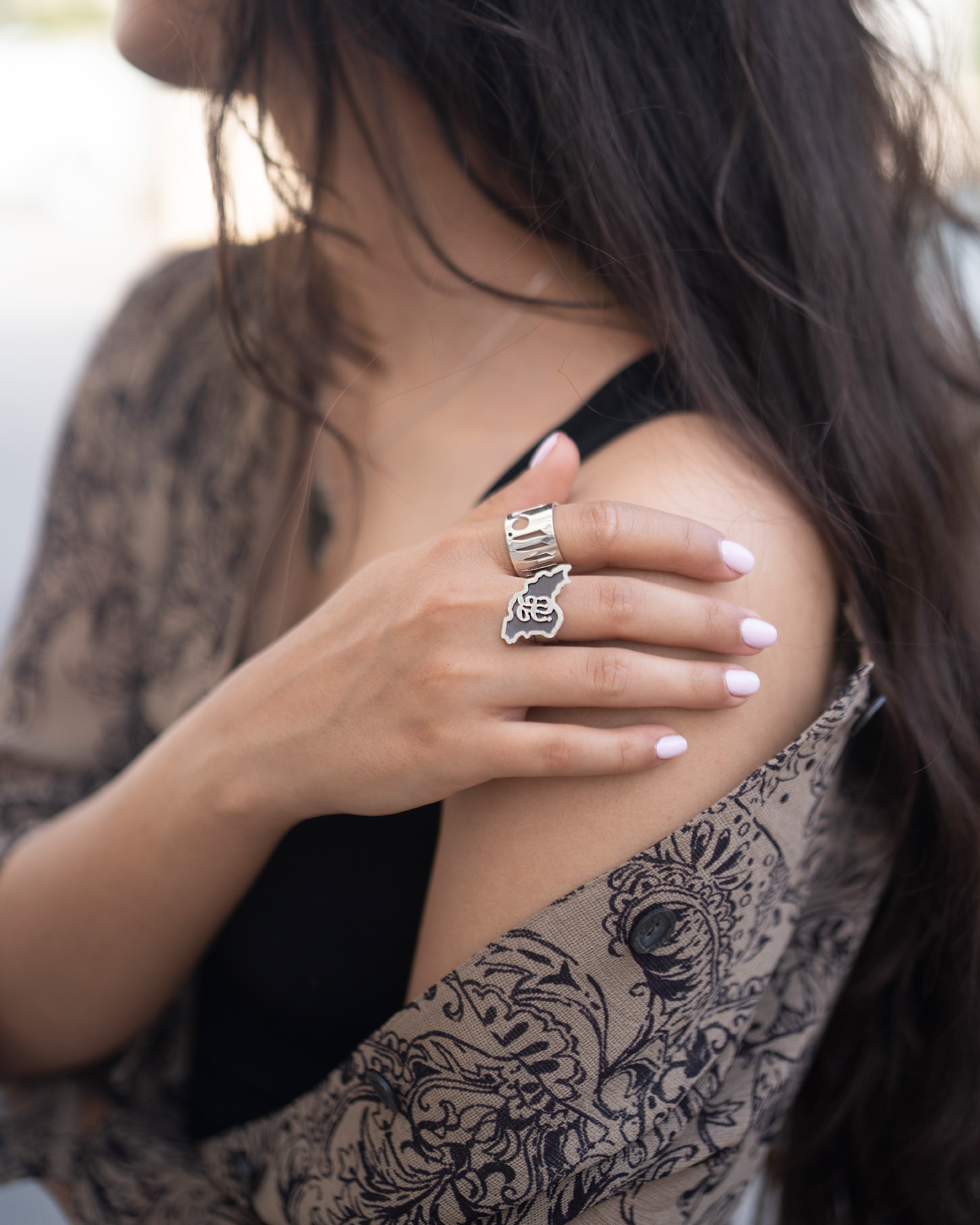 Handmade Silver Ring 'Zan Vatan' Unisex, Free Size