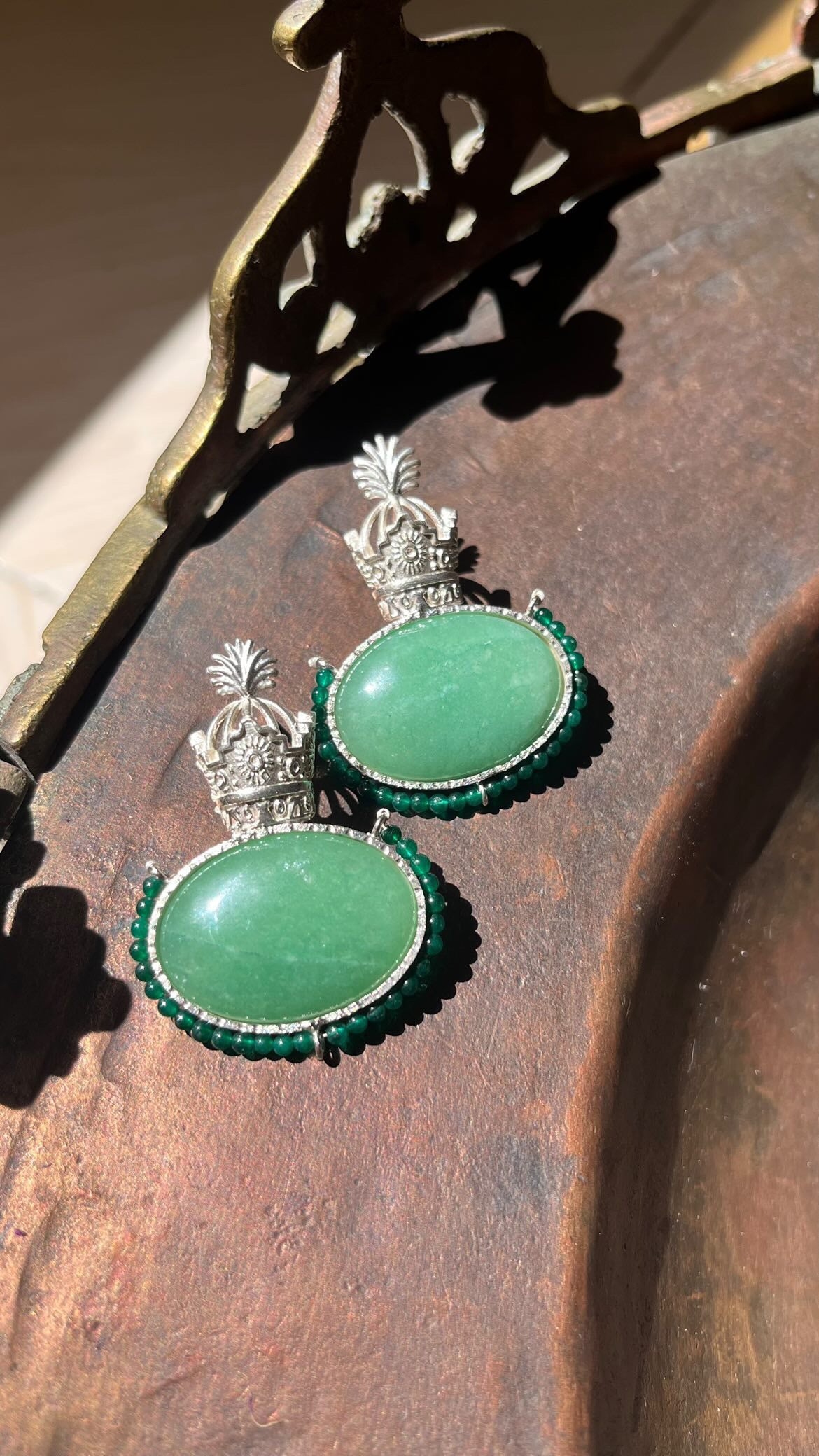 Silver Handmade Green Aventurine & Agate Stones Necklace