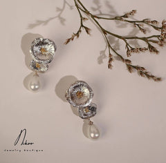 Sterling Silver Gold Plated Earrings with Pearl