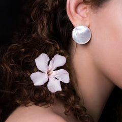 Handmade Silver Natural Shell Earrings