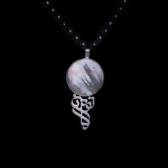 Handmade Silver Natural Shell Pendent with Natural stones Chain