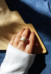Handmade Silver Rings with Pearl “Victoria”