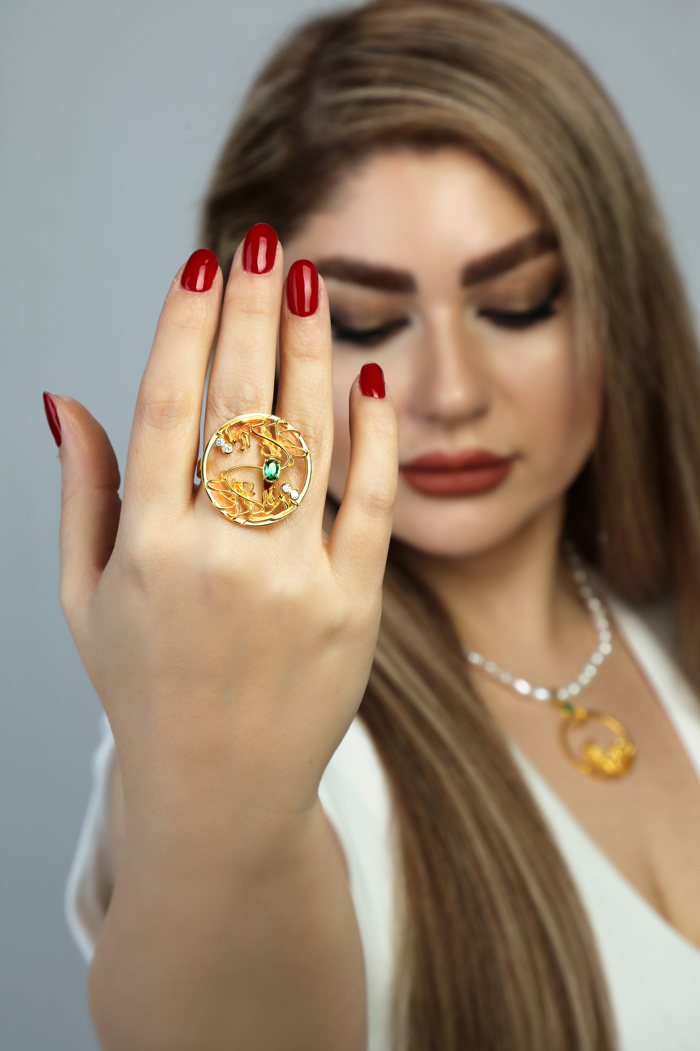 Handmade Gold plated Silver Ring “Woman, Life, Freedom”