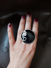 Handmade Silver Ring with Onyx stone "Hich"