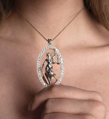 Handmade Silver Necklace “The goddess of justice, Statue of Themis”
