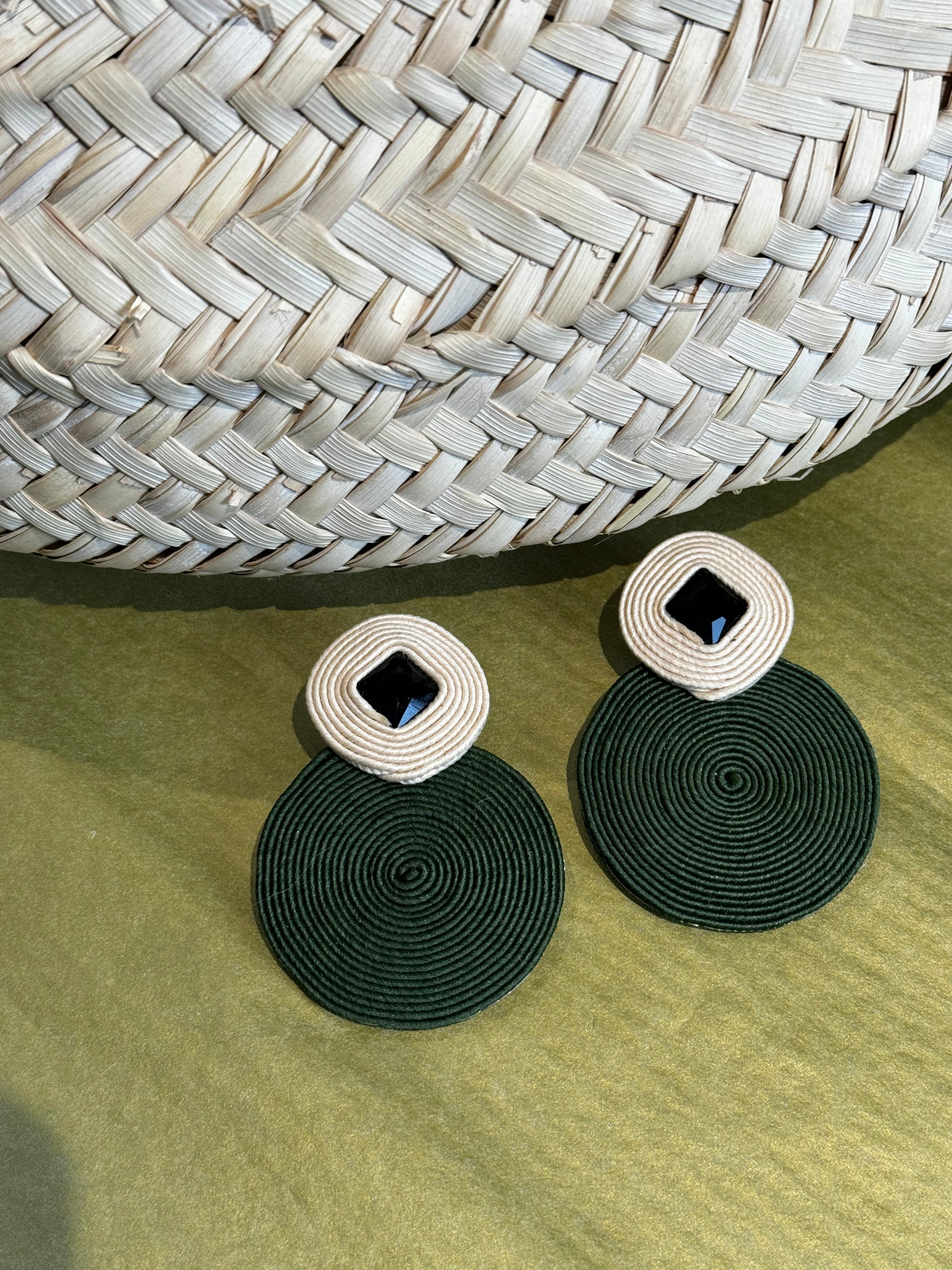 Handmade Green Earrings (Bahar 01)