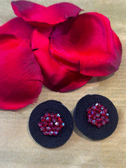 Handmade Black and Red Earrings