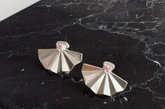 Silver Earrings with stone (Fan)