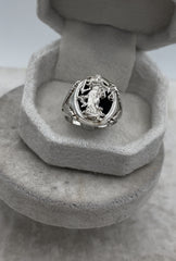 Handmade Silver Ring With Onyx Stone “Goddess of Justice”