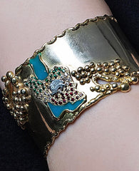 (Iran Beauty) Handmade bracelet Brass with Golden Plate