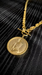 Handmade Silver Gold plated 'Coin' Necklace (Large Size)