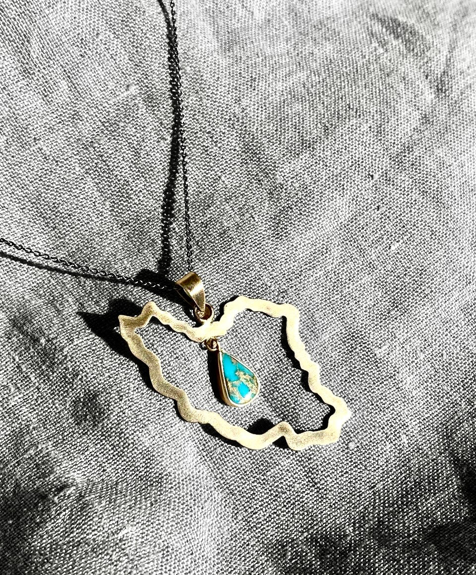 Handmade Necklace with Turquoise Stone "Iran"