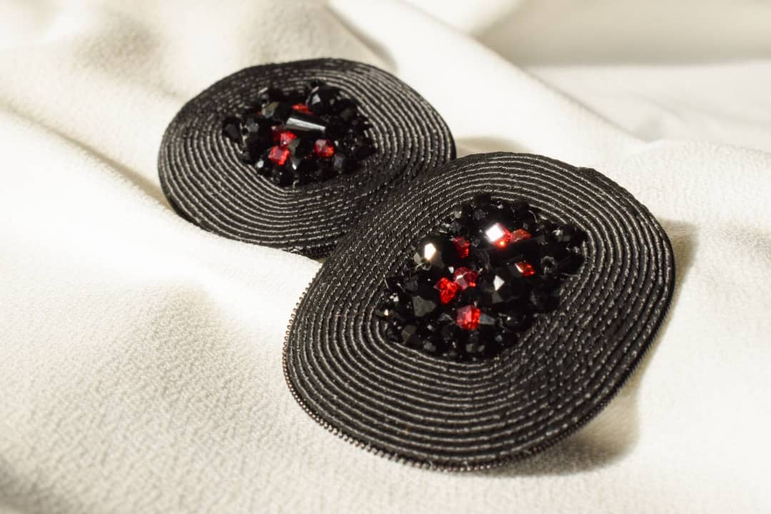 Handmade Black Square Earrings