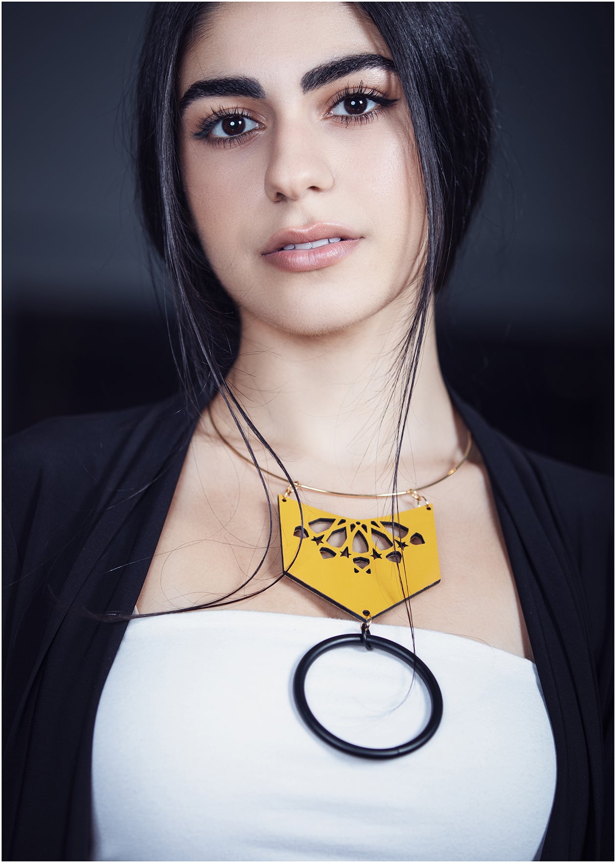 Leather and Plexiglass Necklace