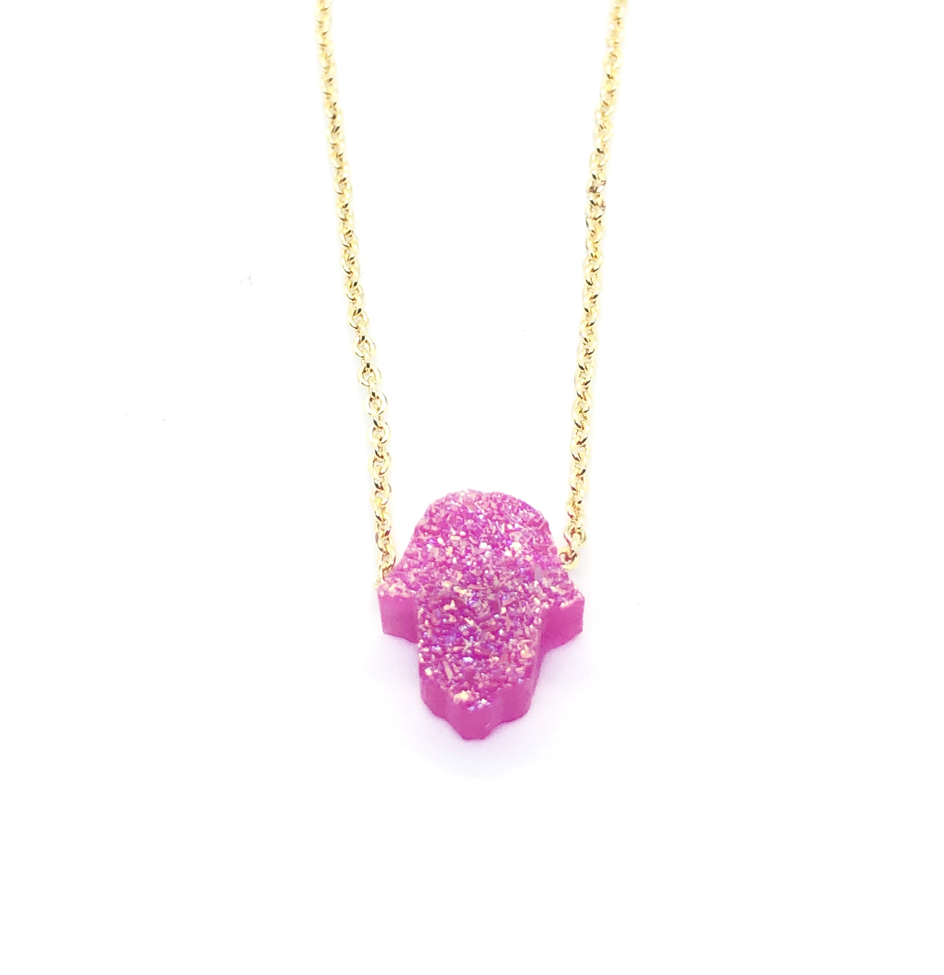 Light Pink Mini Hamsa Necklace