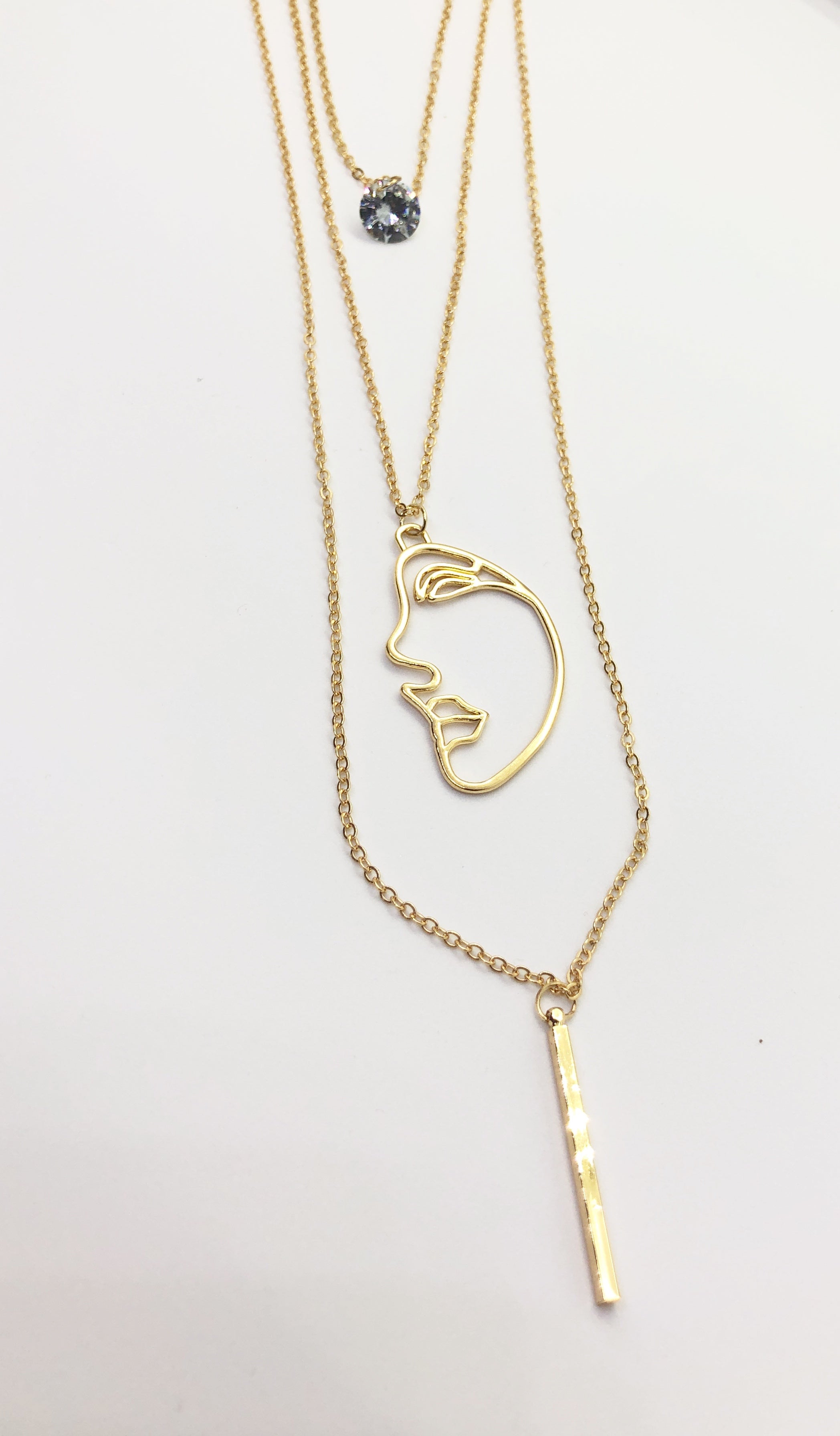 Long Gold Double Face Necklace