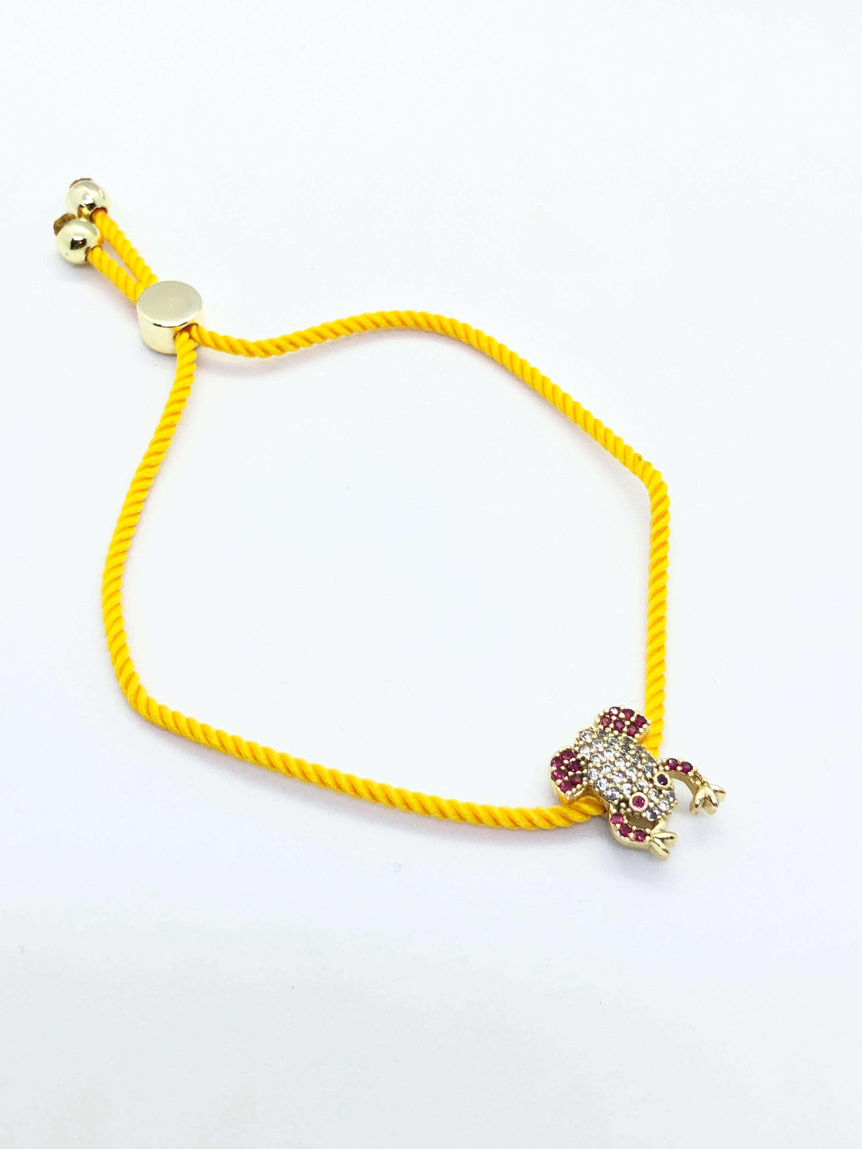 Gold Frog Yellow Band Bracelet