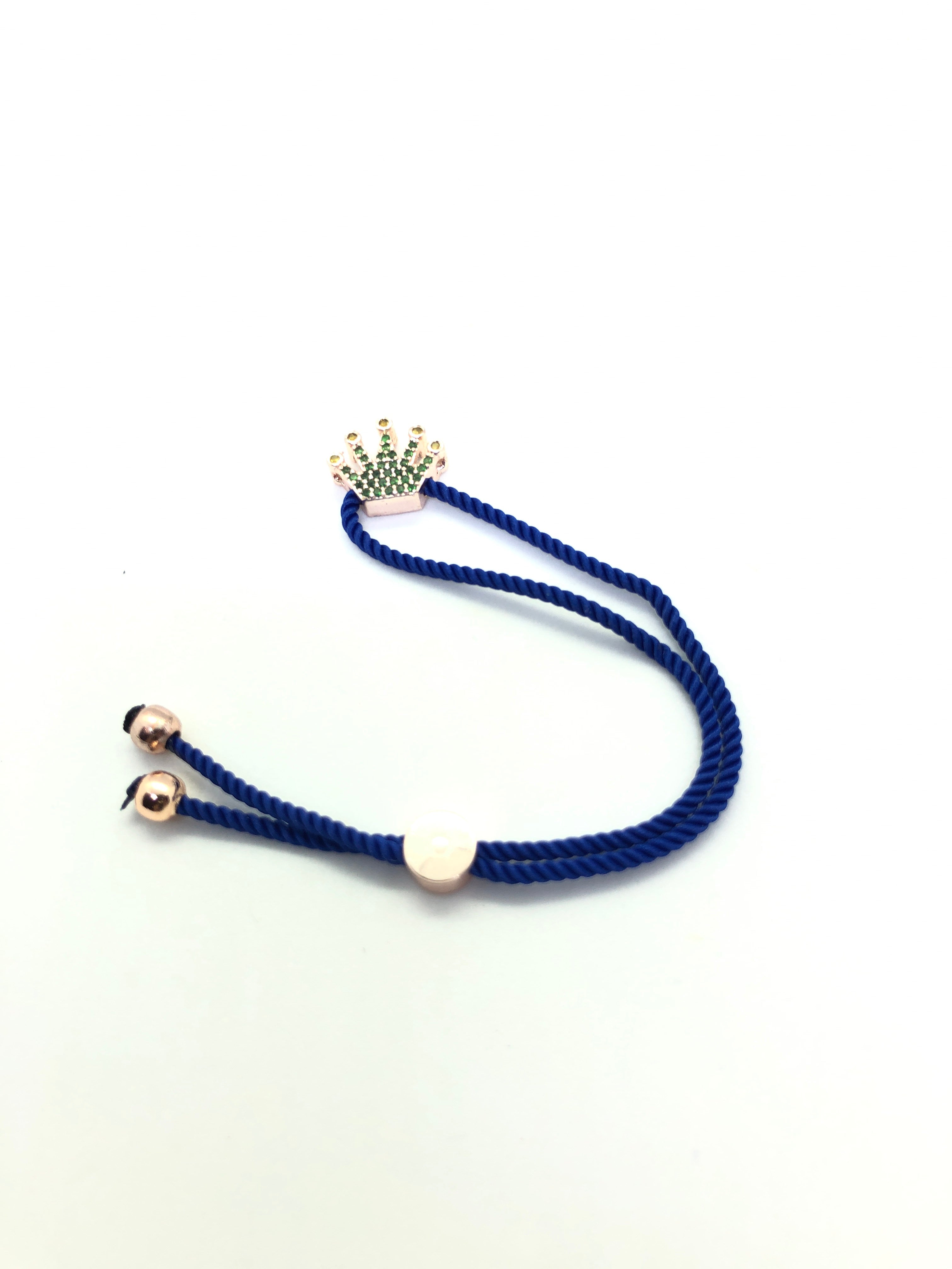 Rose Gold Crown with Dark Blue Band Bracelet