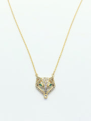 Gold Fox Face Necklace