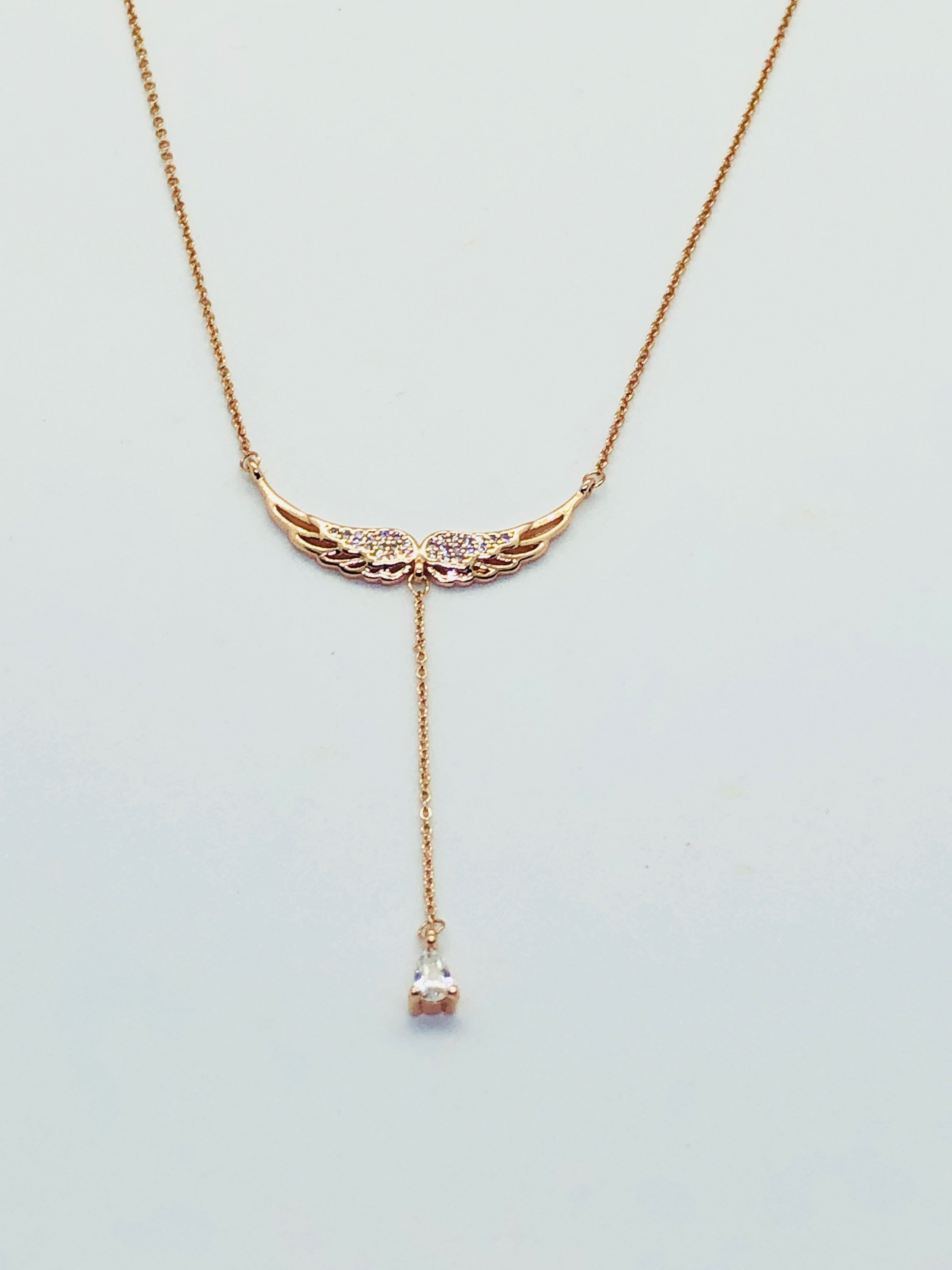 Rose Gold Angel Wings Necklace