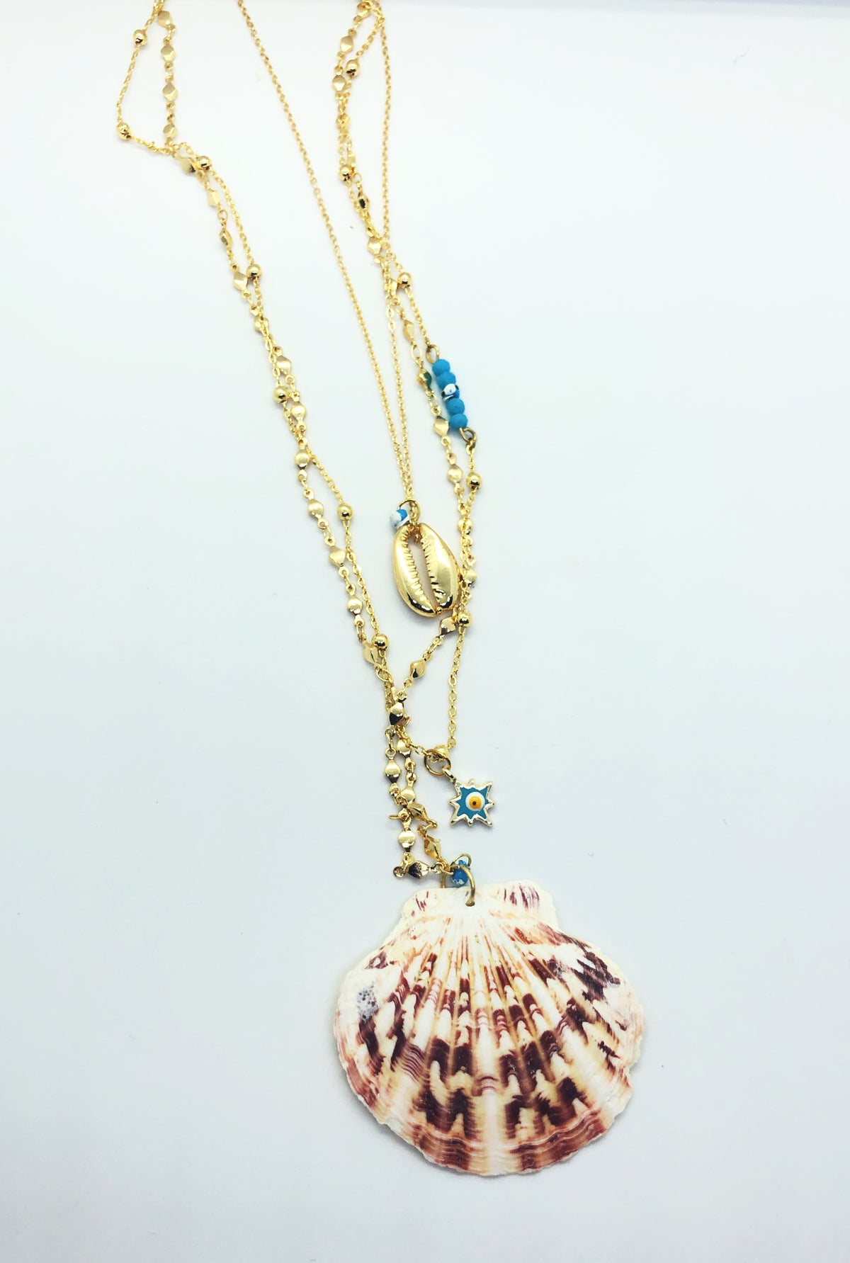 Long Gold SeasShell Necklace