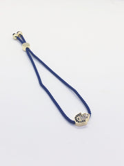 Gold Hamsa with Dark Blue Band Bracelet
