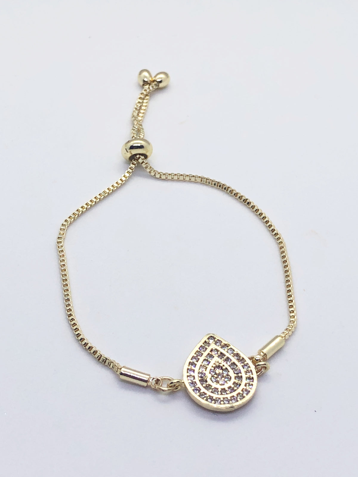 Gold Raindrop Fitted Bracelet