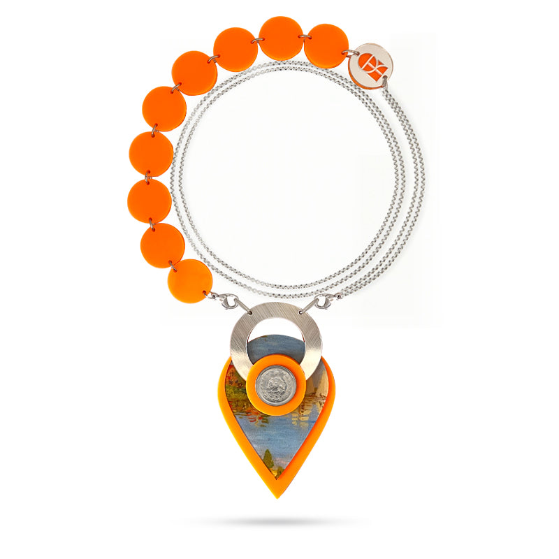Orange Bow Necklace