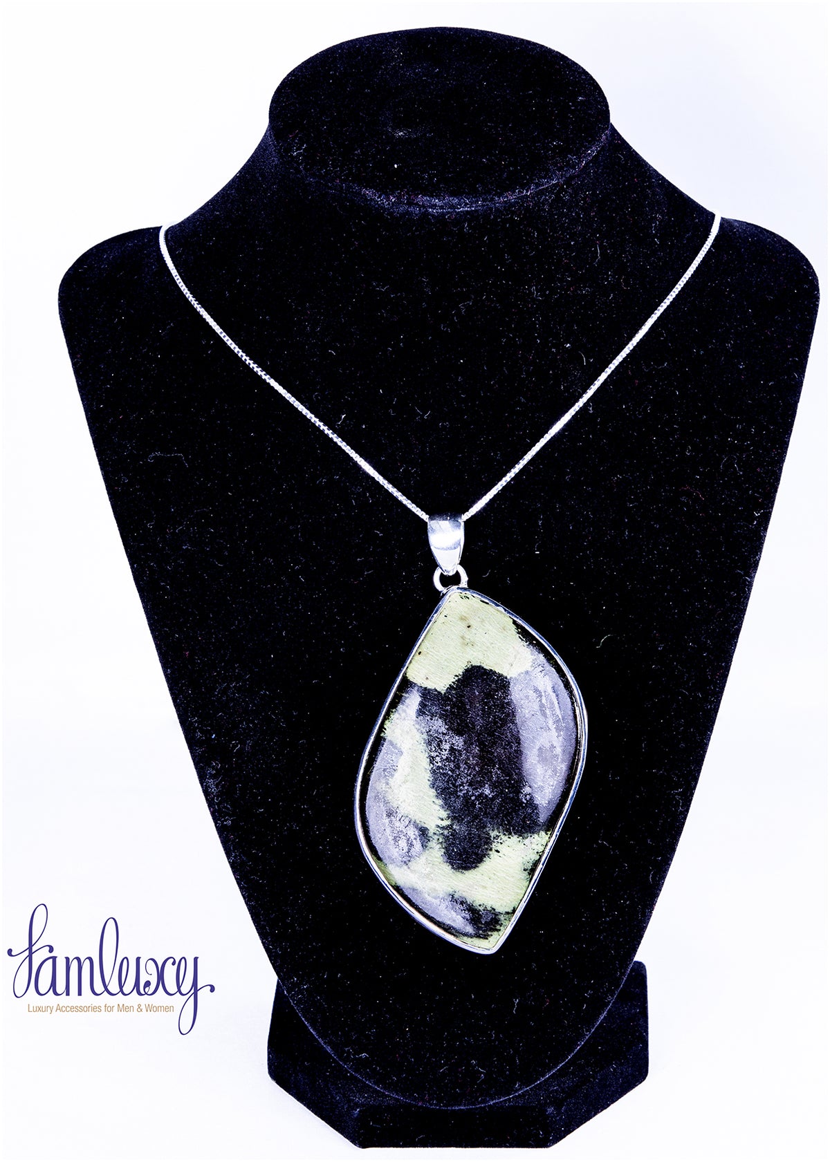 Silver pendent with natural stone