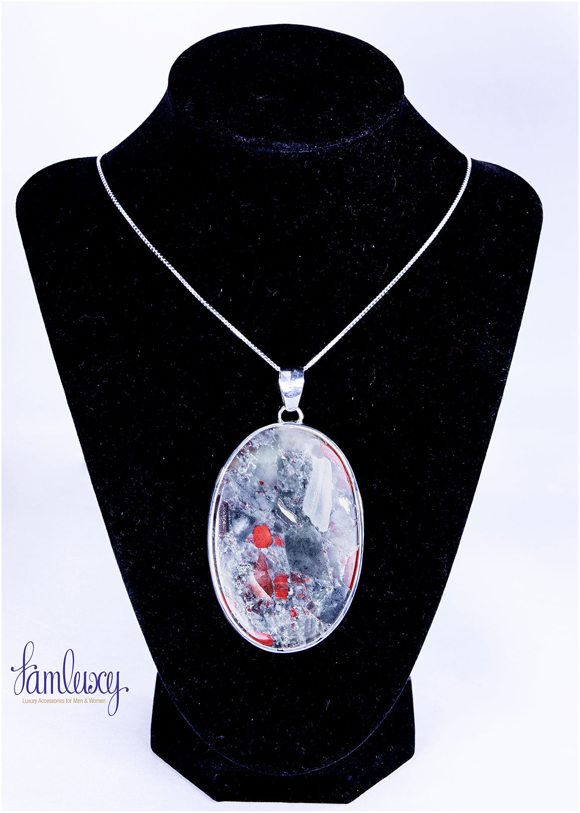 Silver pendent with natural stone