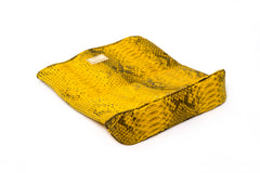 Sylvana Dubayssi Zinnia Mini Swarovski Clutch Bag; Canary Yellow Python Leather