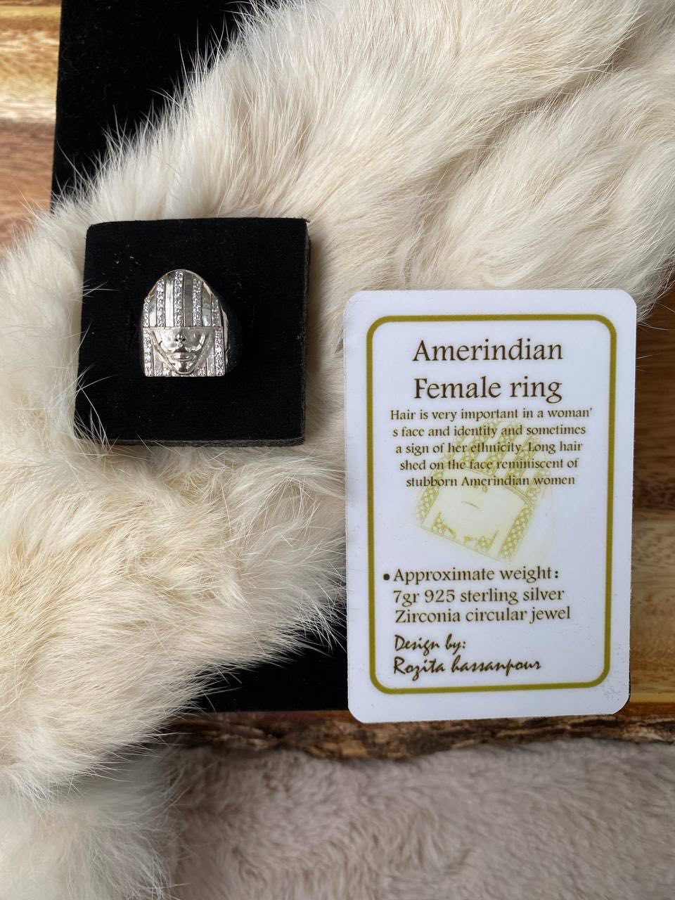 925 Silver Amerindian Female ring
