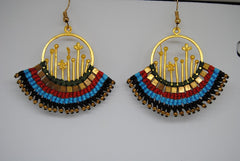 Handmade long necklace and matching earrings