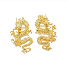 Dragon Drop Earrings ,Gold Plated