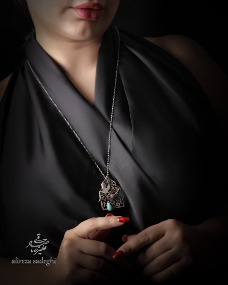Handmade Silver Necklace with Neyshaboor Turquoise