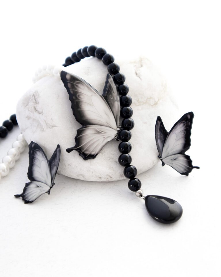 Handmade Resin Butterfly Necklace , Butterfly Earrings