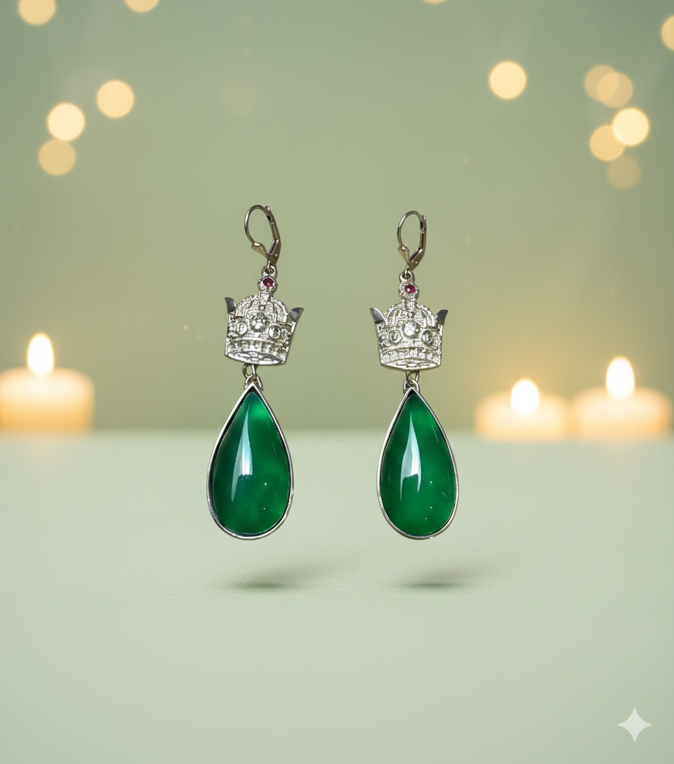 1764705525004 Pahlavi Crown Earrings – Echoes of Royal Heritage - Image 1