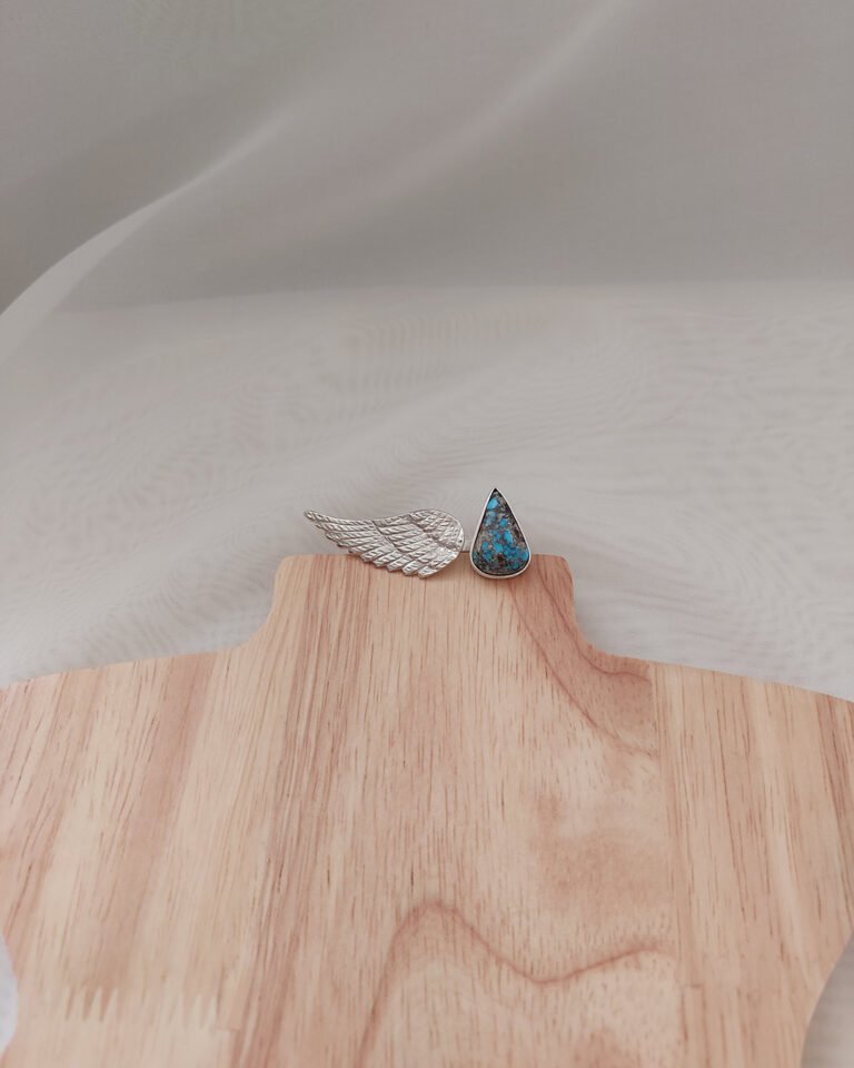 Handmade Silver Ring with Turquoise stone "Angel's wing"