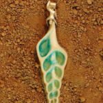 Handmade Silver Necklace with Shell hand painted