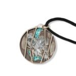 Handmade Silver Necklace with Neyshaboor Turquoise and Mirror