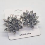 Grey Flower Earrings