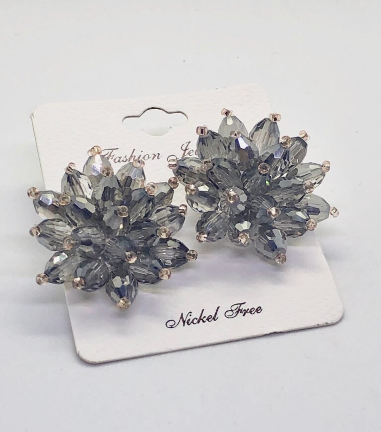 Grey Flower Earrings