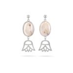 Gold Plated Silver Earrings with Agate gemstone