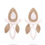 Frape White-Beige Handmade Earring