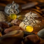 Handmade Silver Earrings with Yellow Agate Stone "Dream"