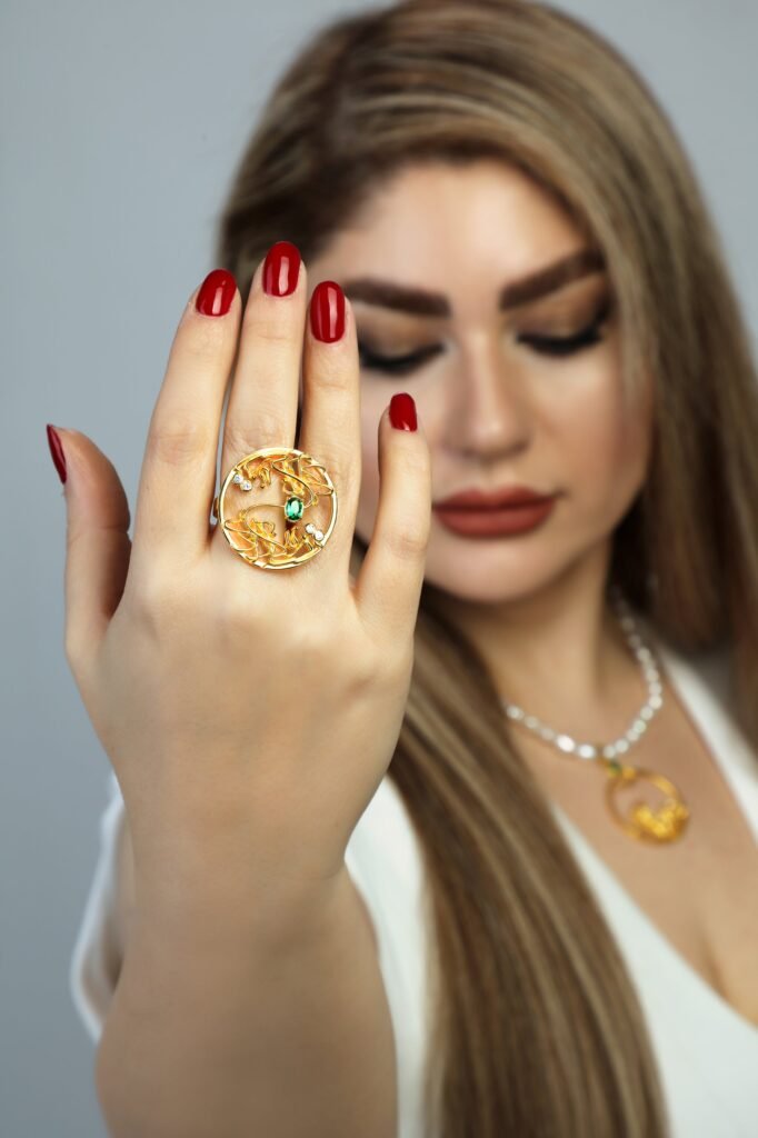 Handmade Gold plated Silver Ring Woman, Life, Freedom