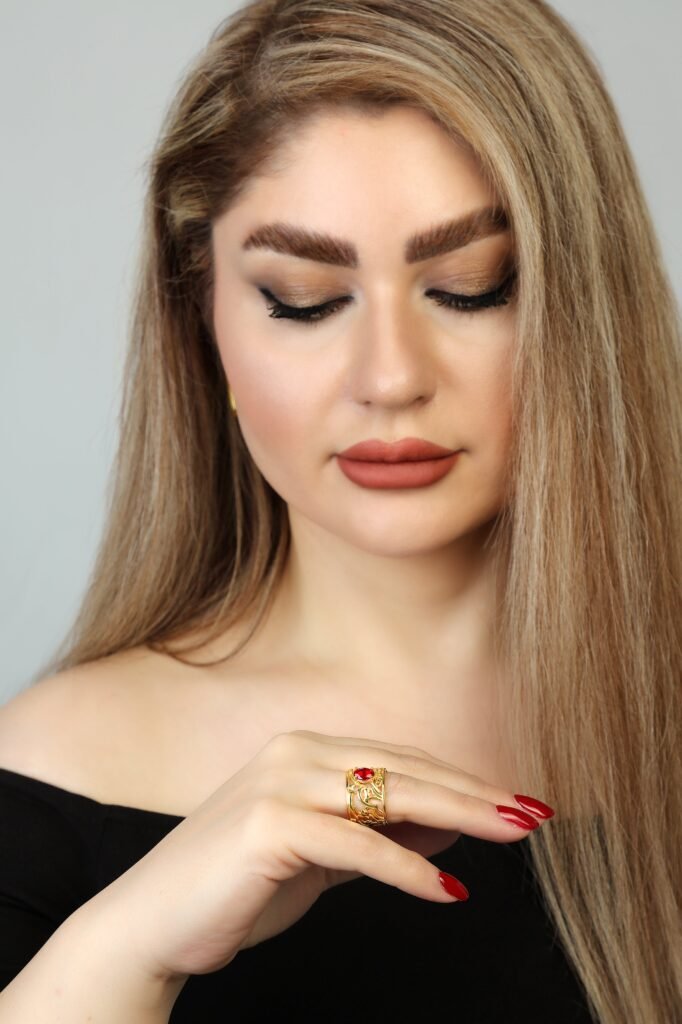 Handmade Gold Plated Silver Ring with Ruby stone Maahrokh